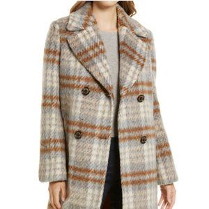 Sam Edelman Double Breasted Wool Blend Coat M